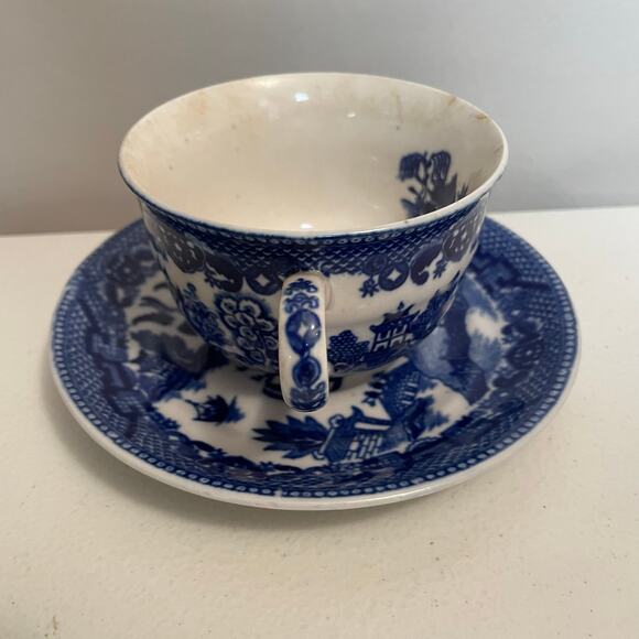 Vintage blue willow porcelain Cup and saucer Japan‎ - Picture 8 of 8